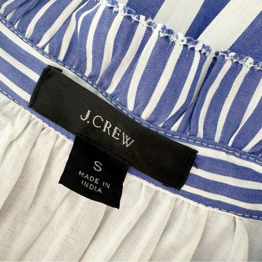 J. Crew Mixed Striped Tiered Popover Dress Style AK264 Size S
